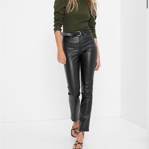 High Rise Faux-Leather Vintage Slim Jeans

Size 25/O P ( petite  ) .